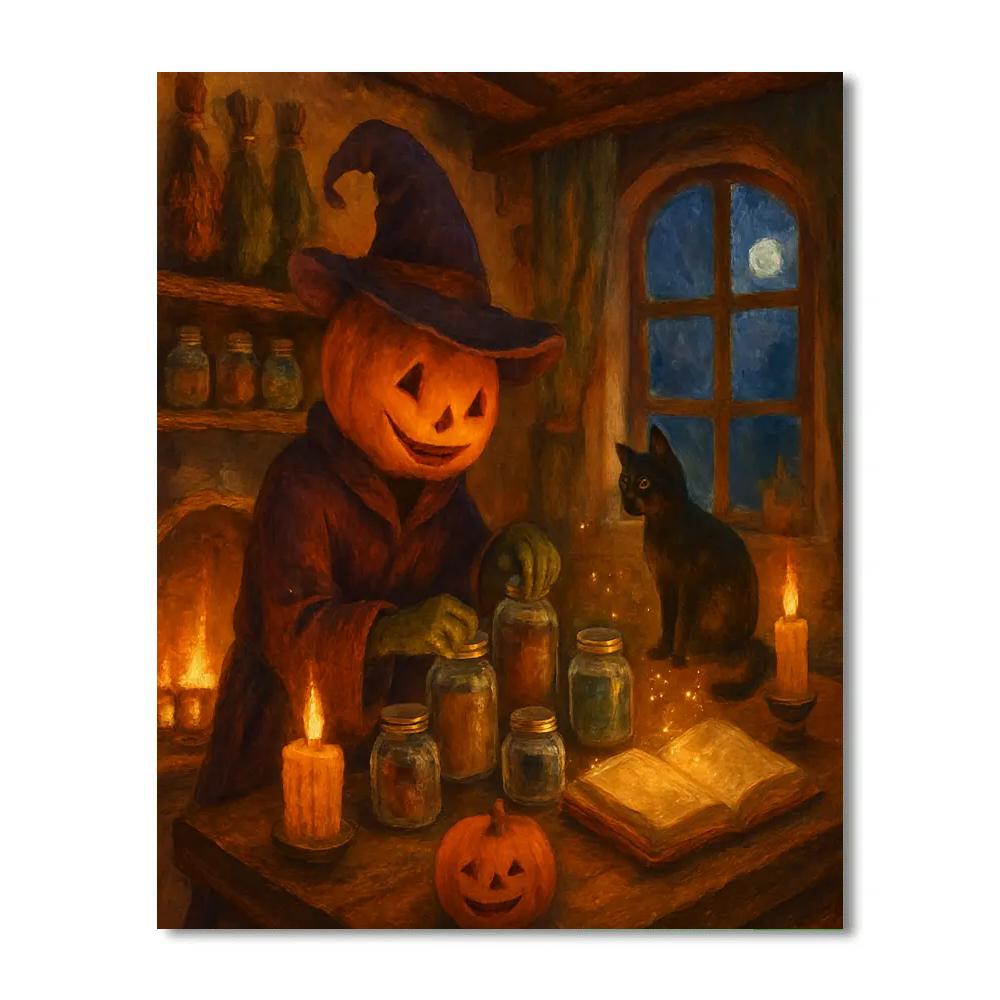 Curio Shelf Of Midnight Spells Number painting