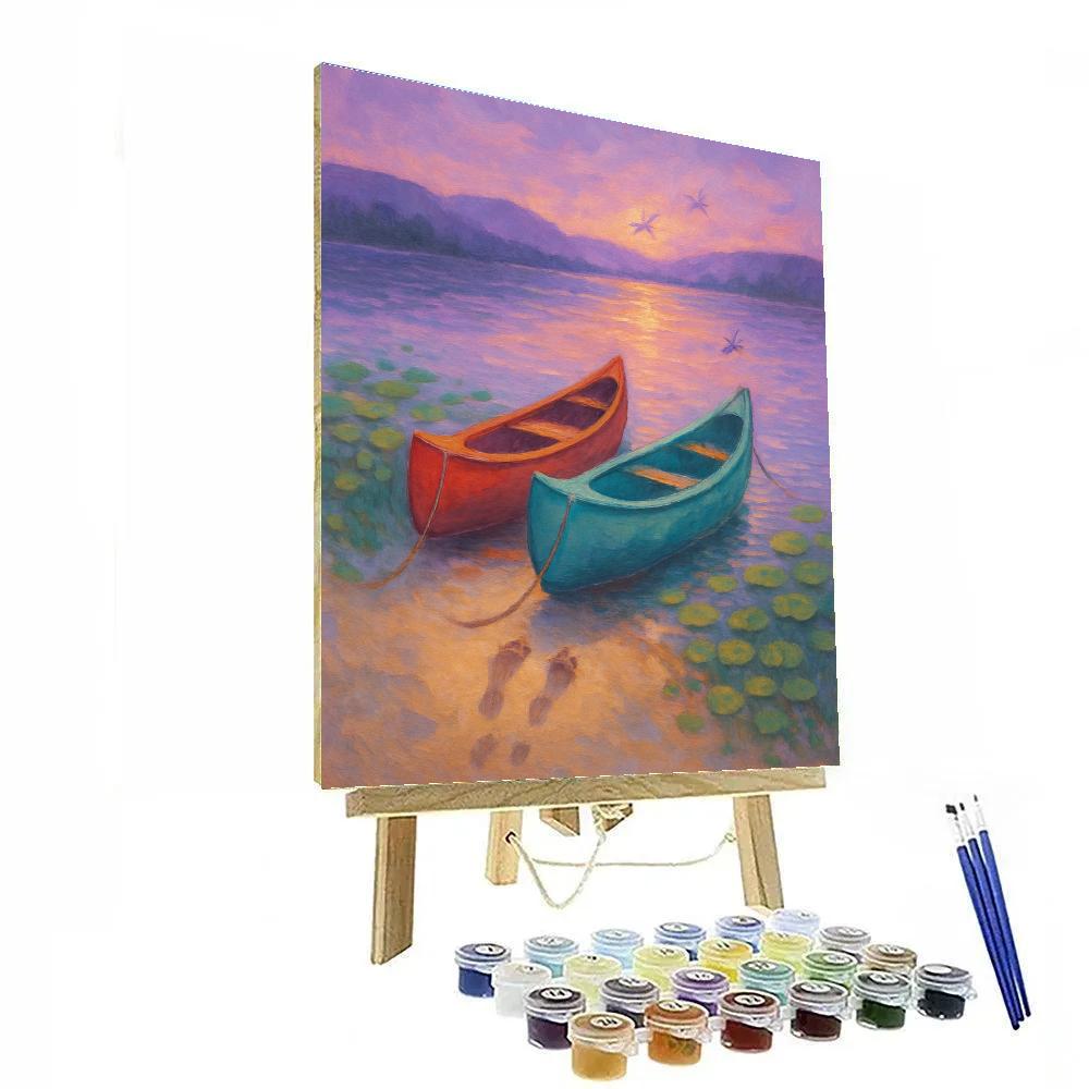 Lavender Canoe Pause paint by numbers