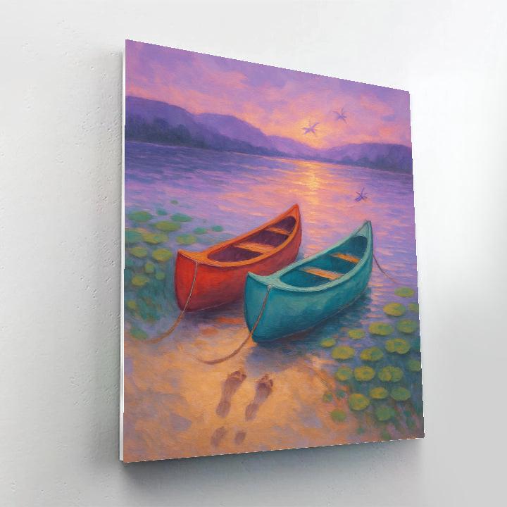 Lavender Canoe Pause paint by numbers
