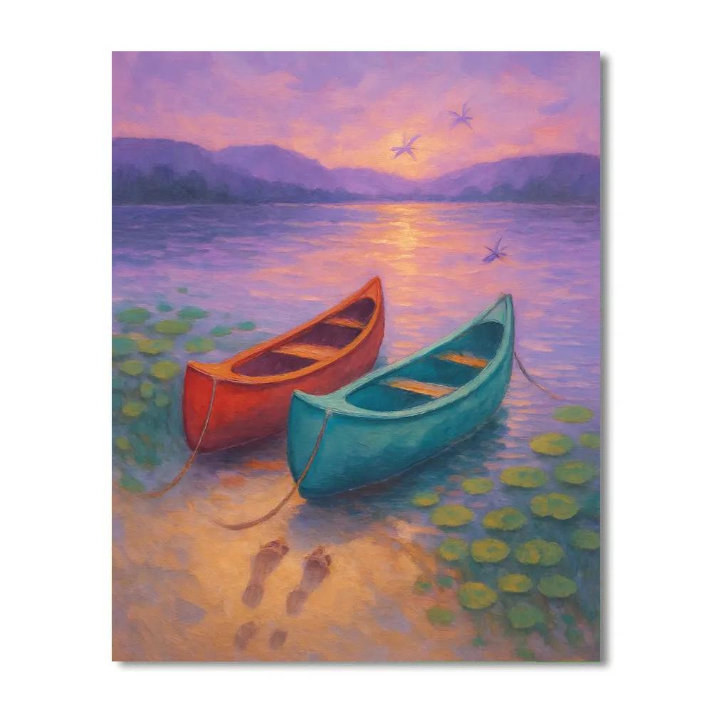 Lavender Canoe Pause paint by numbers