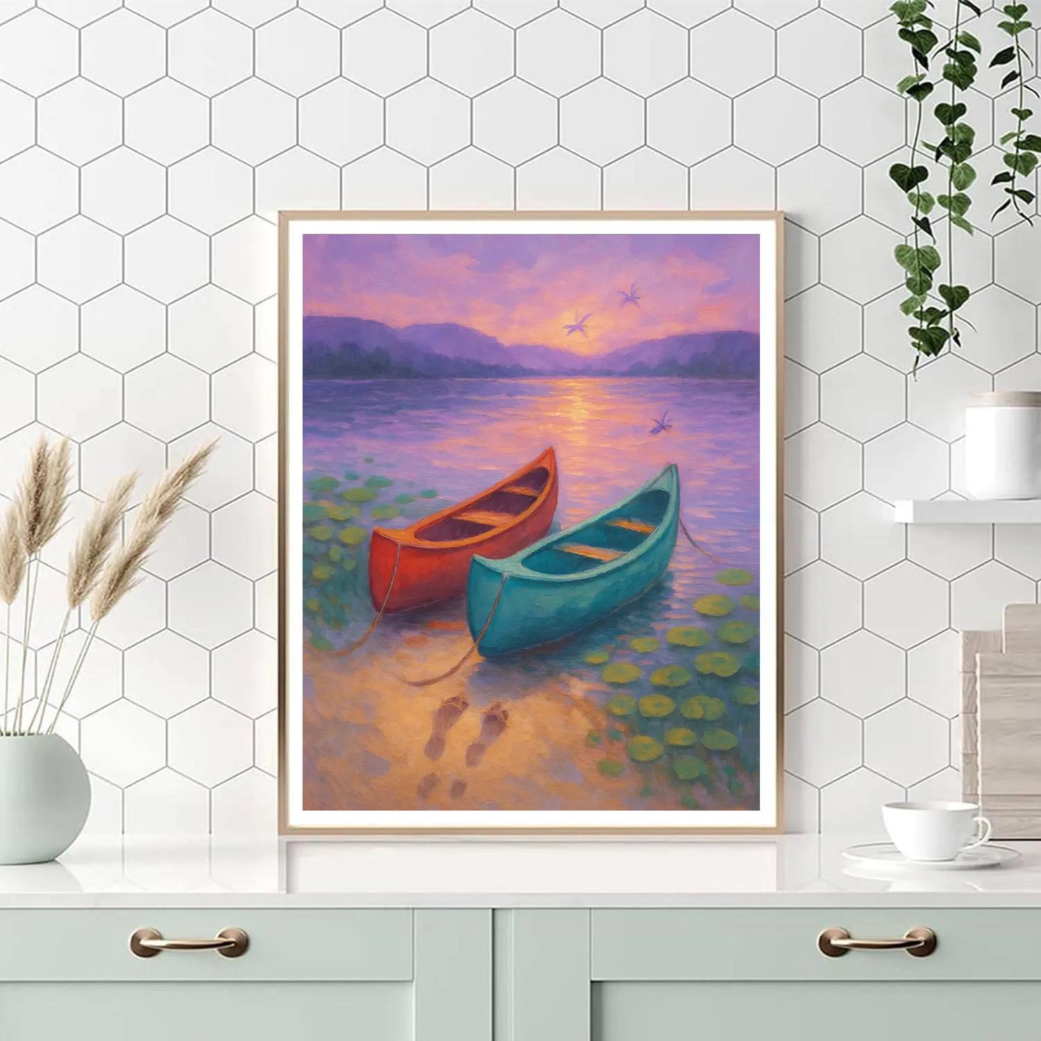 Lavender Canoe Pause paint by numbers