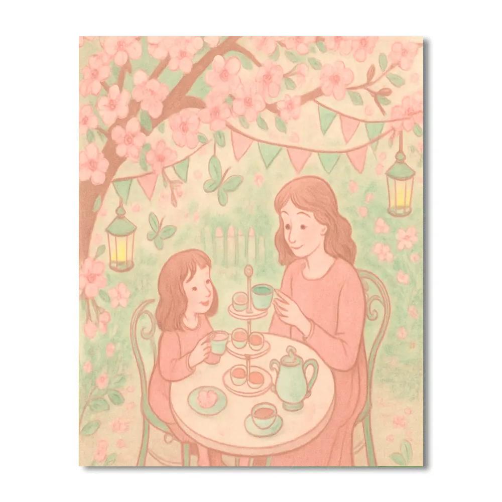 Garden Tea Party For Two paint by color