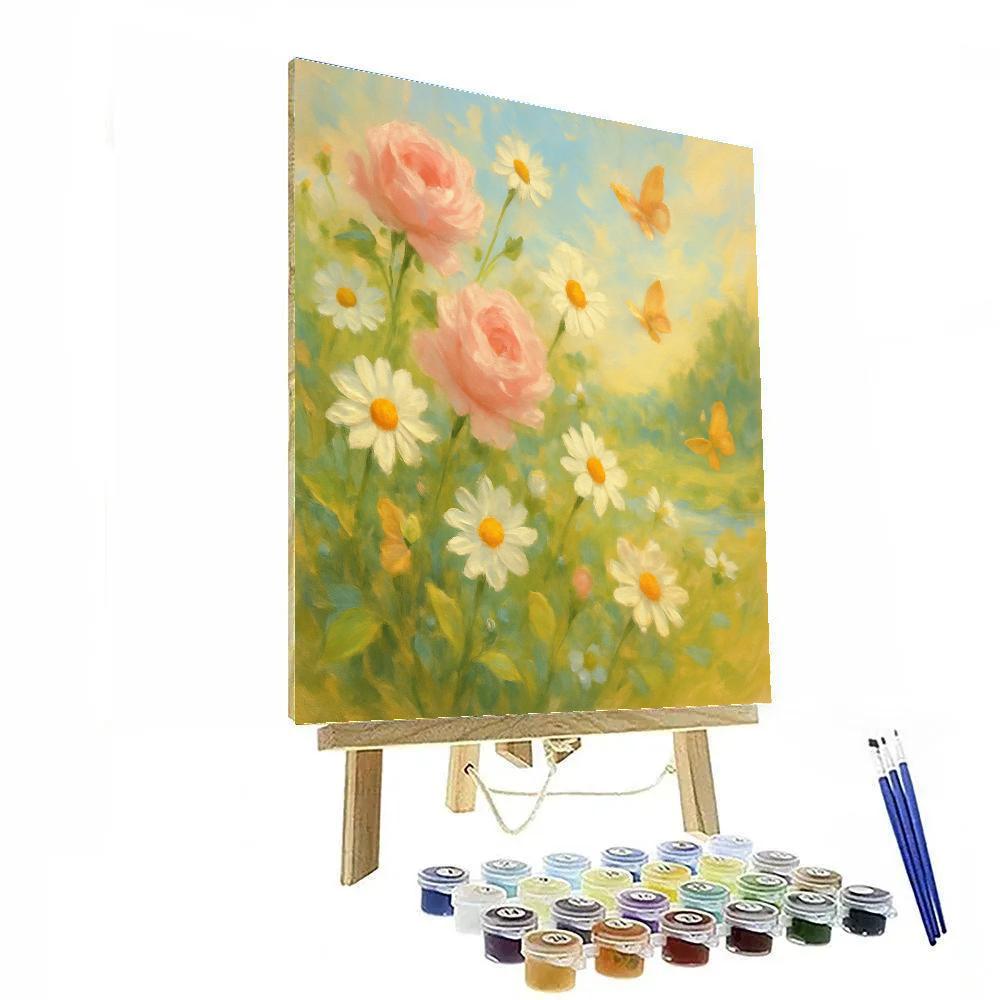 Flower Meadow Burst Paint by numbers art