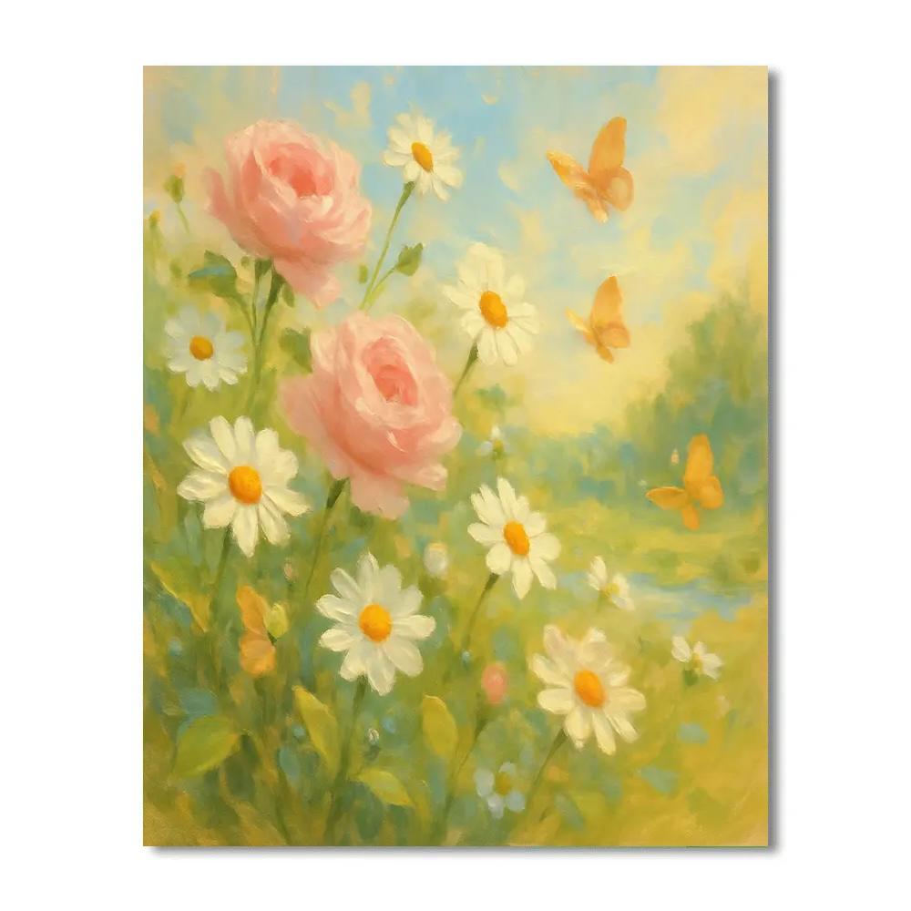 Flower Meadow Burst Paint by numbers art