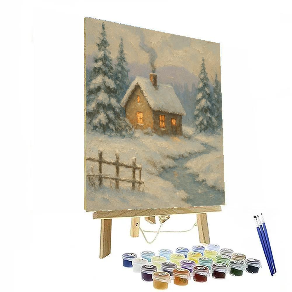 Cottage Smoke Over Pines painting number kit