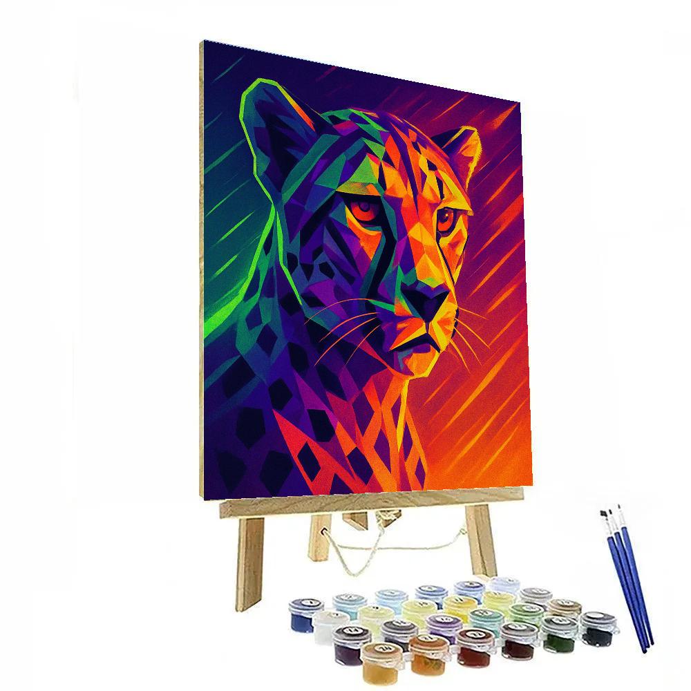 Cosmic Cheetah Flash paint by number