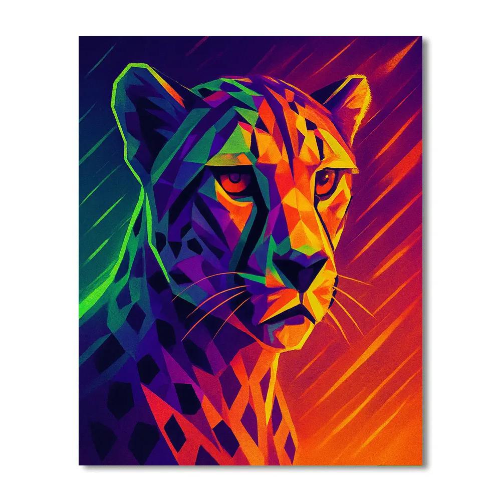Cosmic Cheetah Flash paint by number