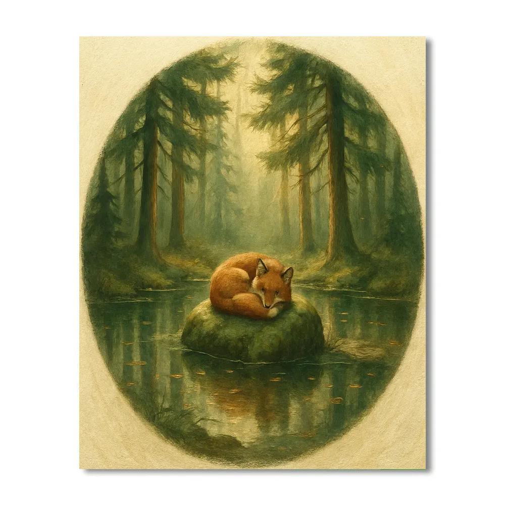 Pine Circle Pond Number painting