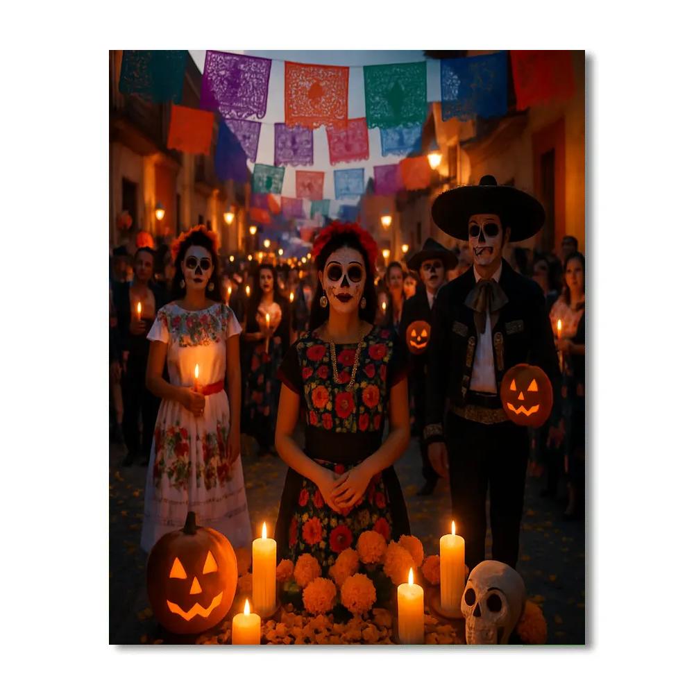 Dia De Los Muertos Parade In Oaxaca paint by number