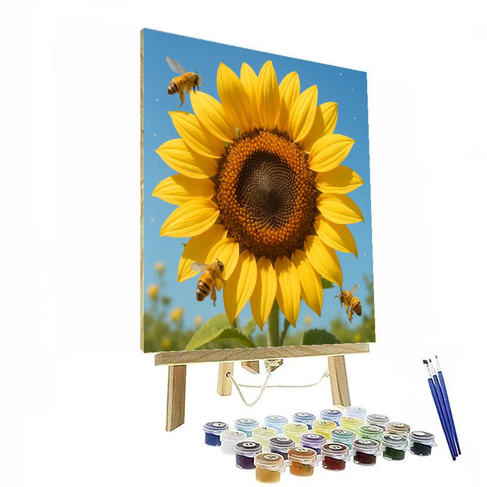 Sunflower Golden Helix Number painting
