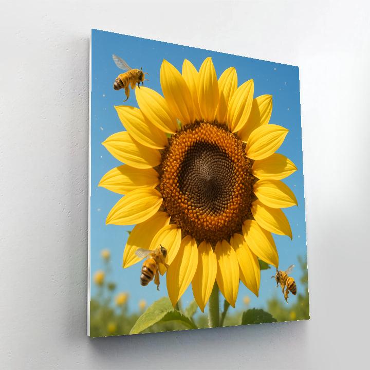 Sunflower Golden Helix Number painting