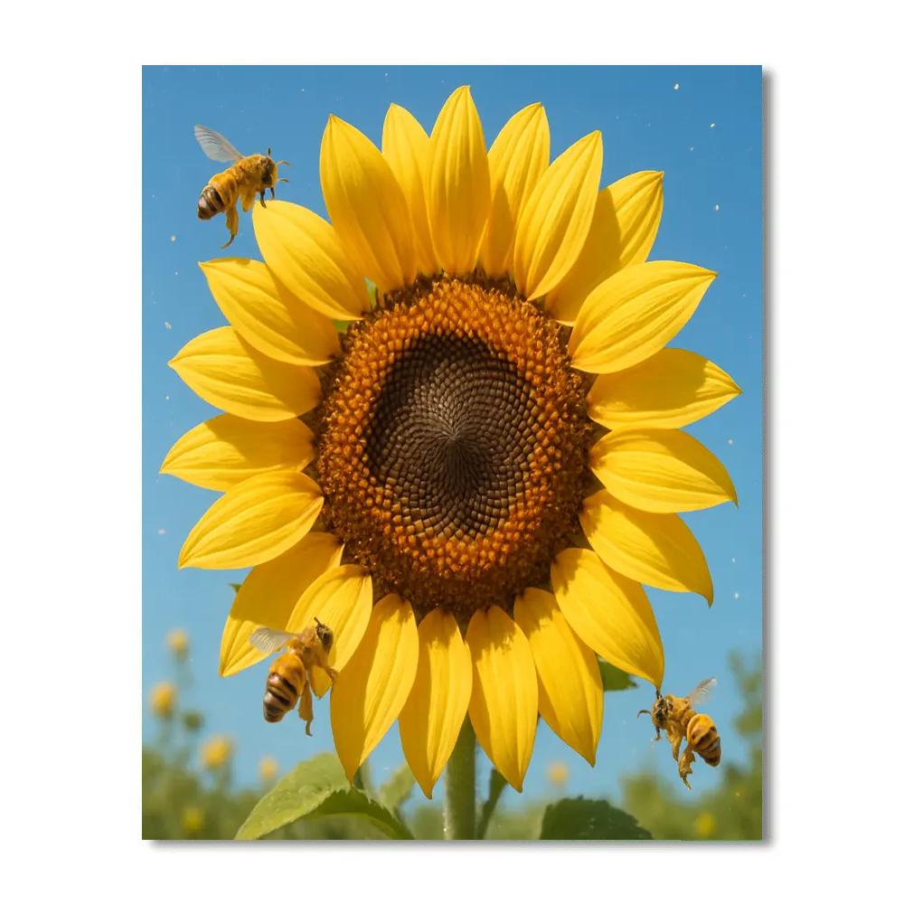 Sunflower Golden Helix Number painting
