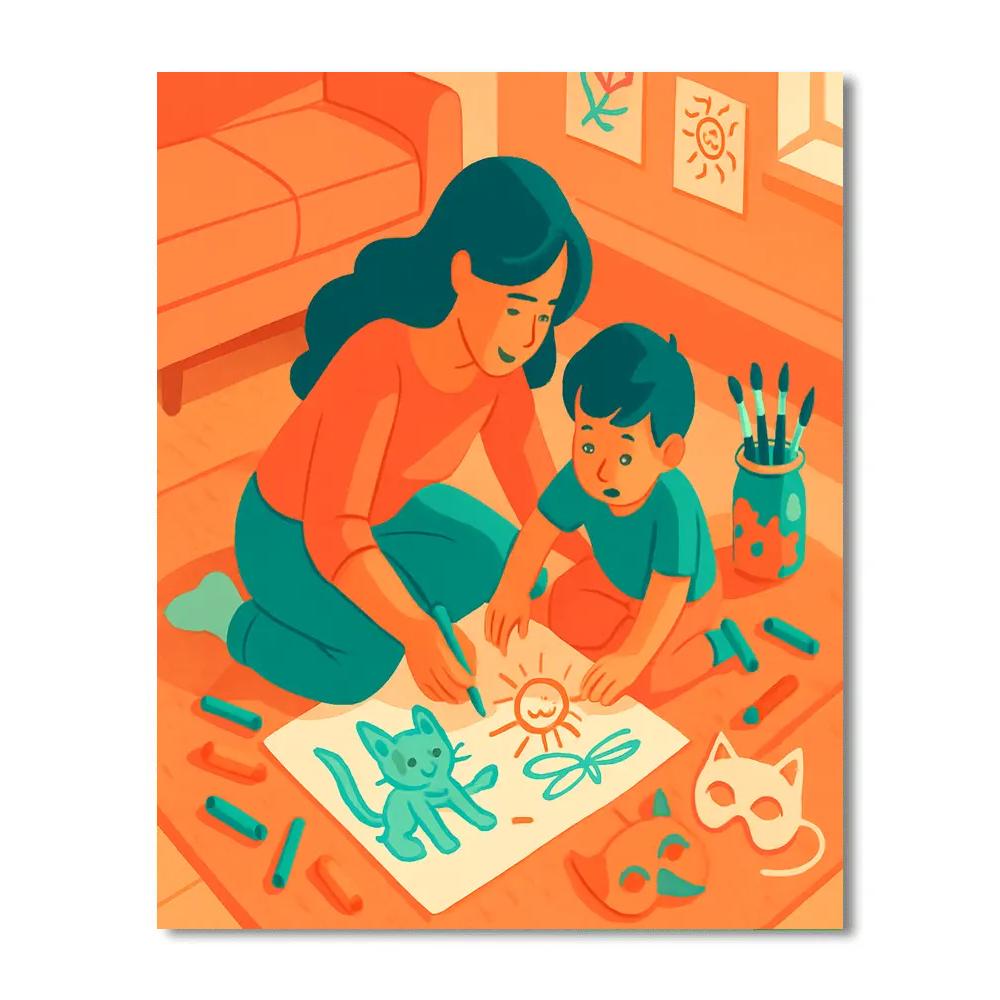 Drawing Dreams Together Number painting