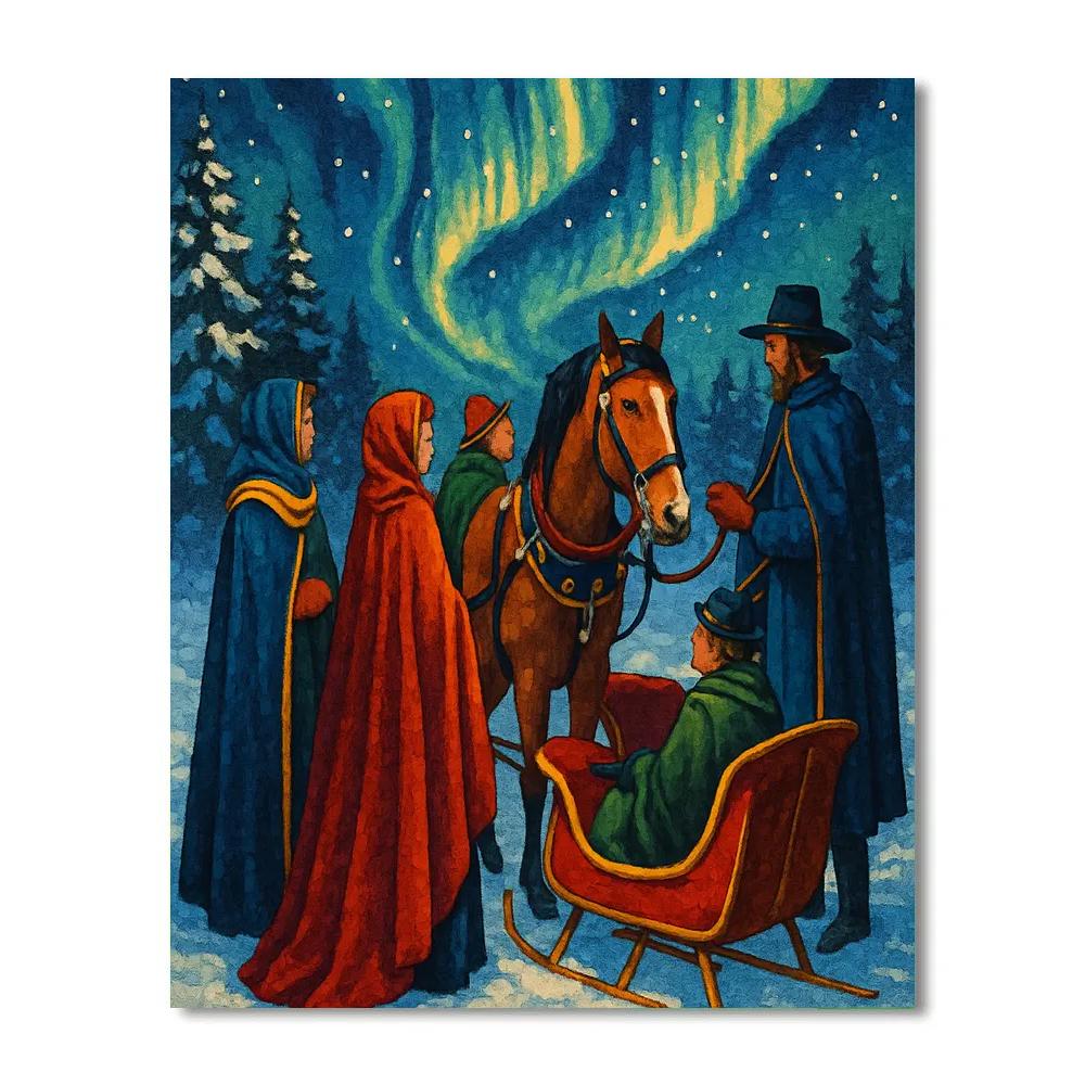 Starlit Sleigh Circle Paint by numbers kits