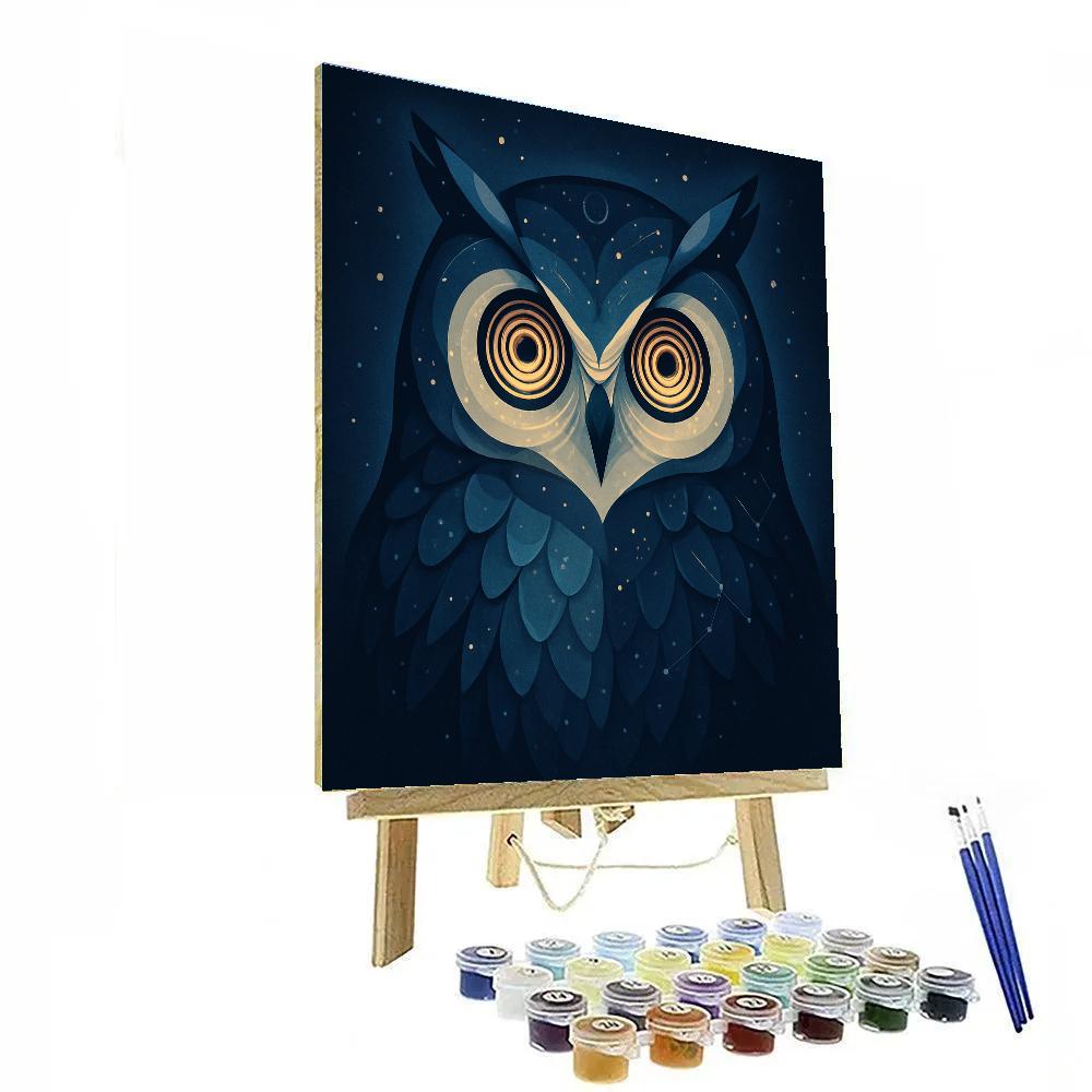 Starlit Owl Constellation Painting by numbers kit