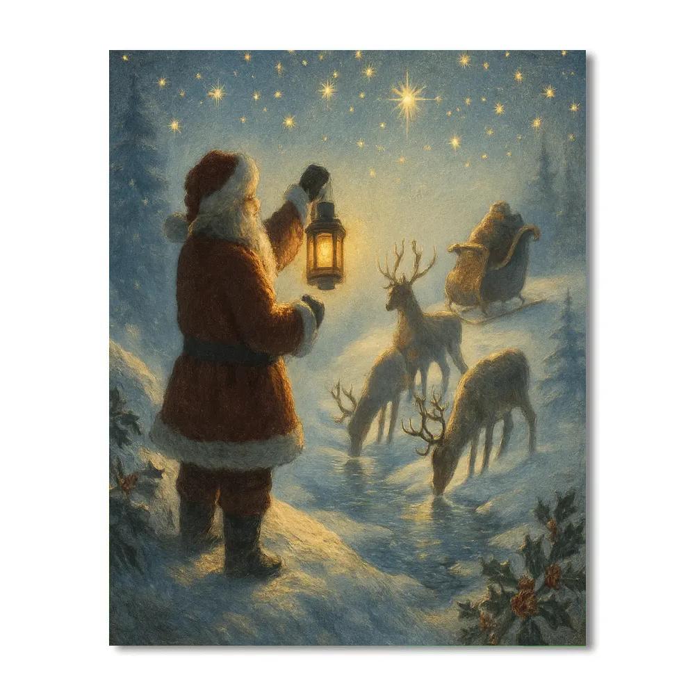 Santa Lantern Overlook paint by color