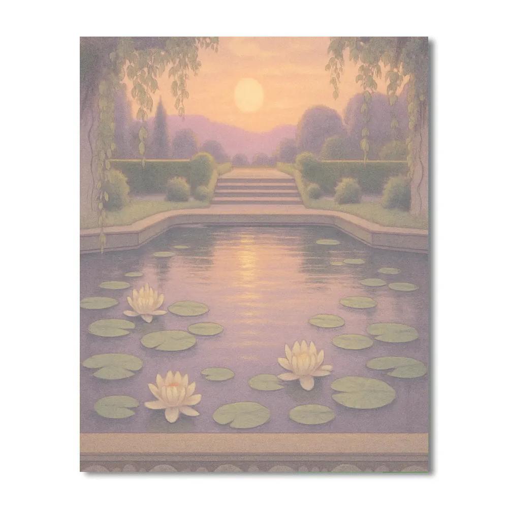 Sunken Garden Reflection DIY paint by numbers