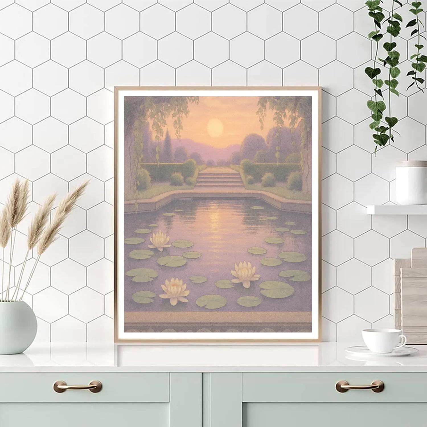 Sunken Garden Reflection DIY paint by numbers