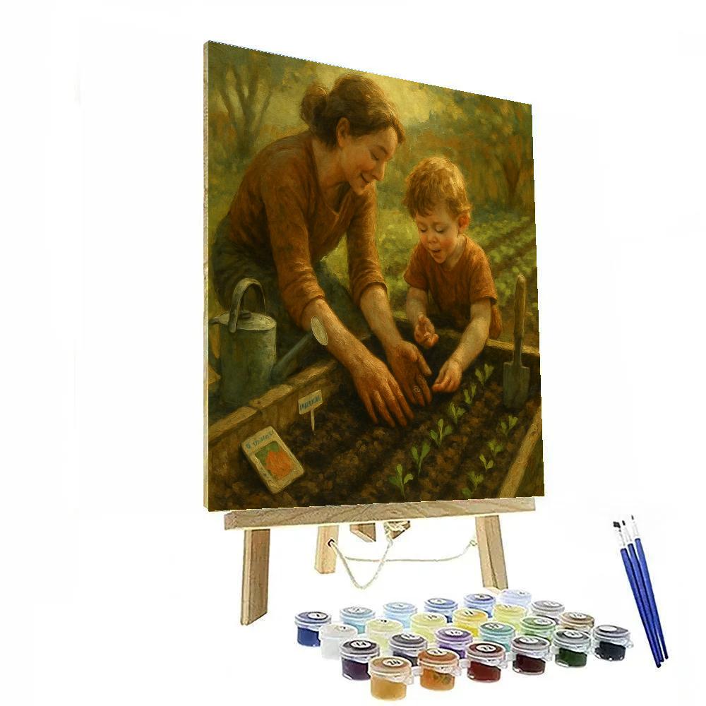 Learning To Garden With Mom Paint by numbers art