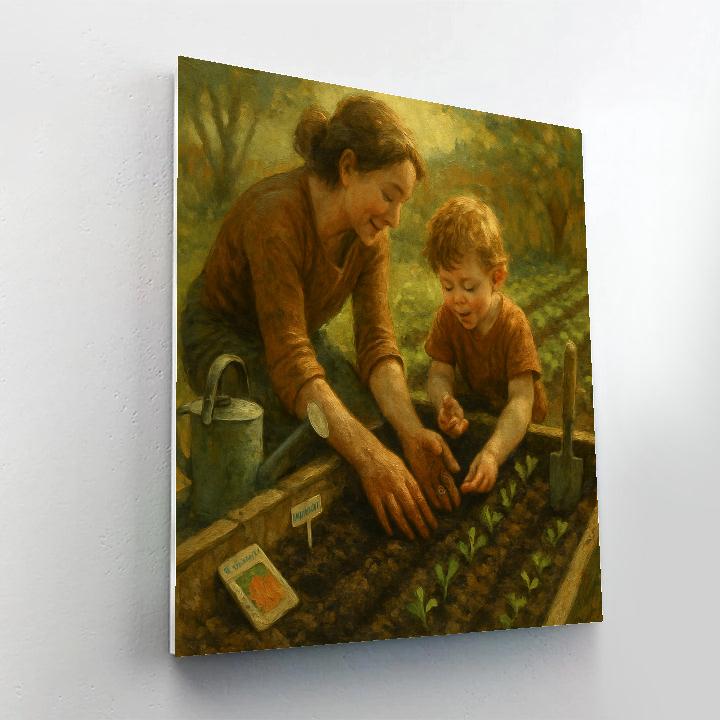 Learning To Garden With Mom Paint by numbers art