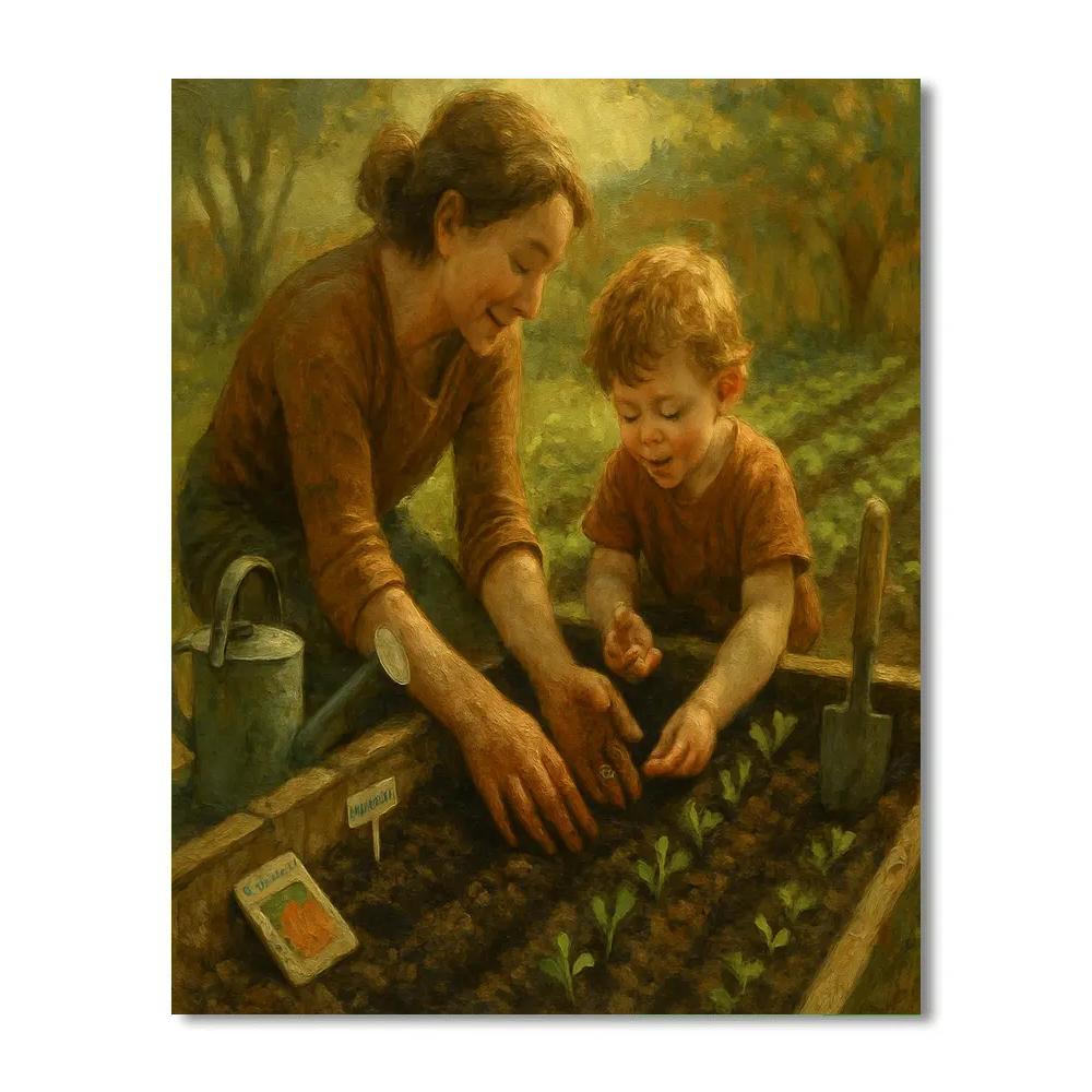 Learning To Garden With Mom Paint by numbers art