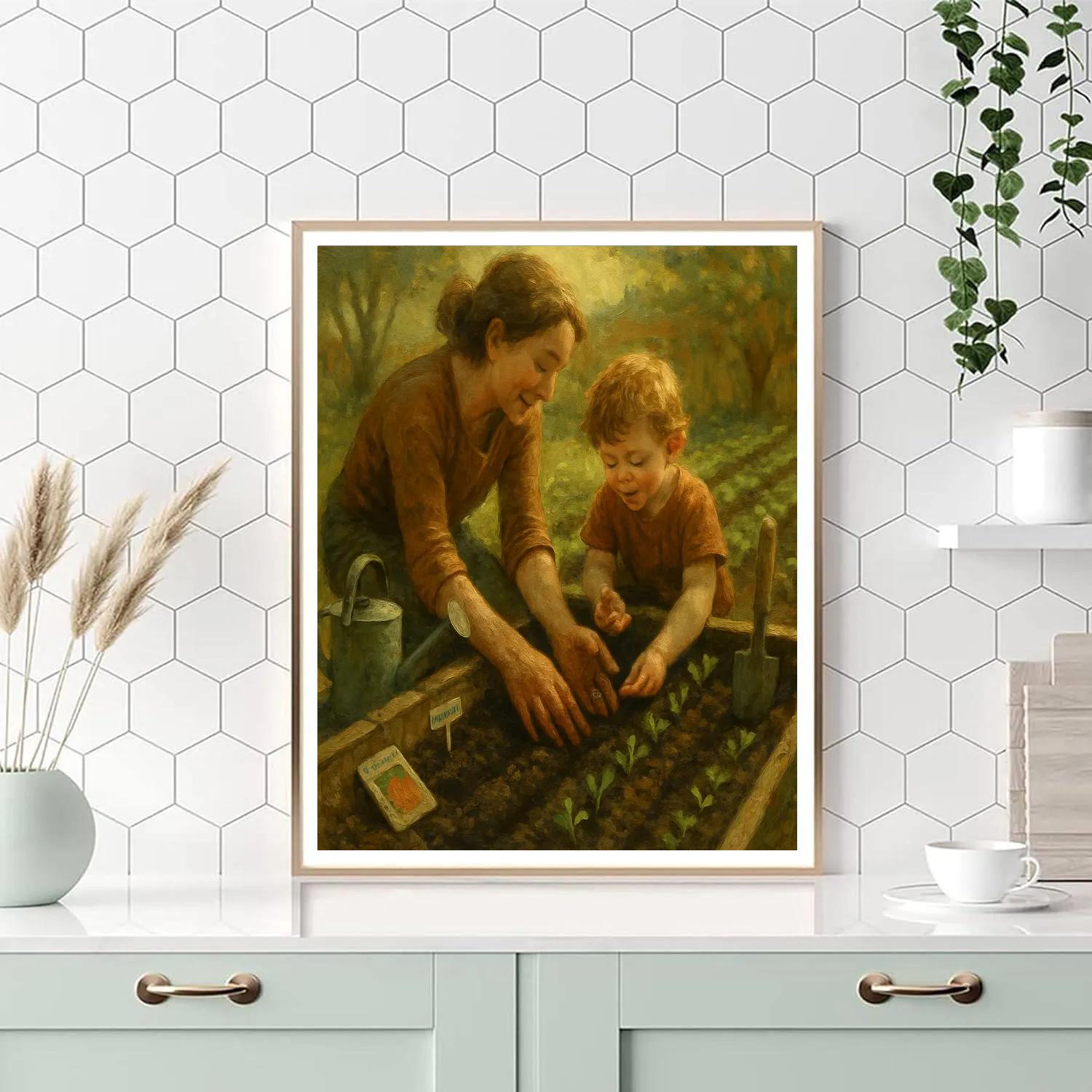 Learning To Garden With Mom Paint by numbers art