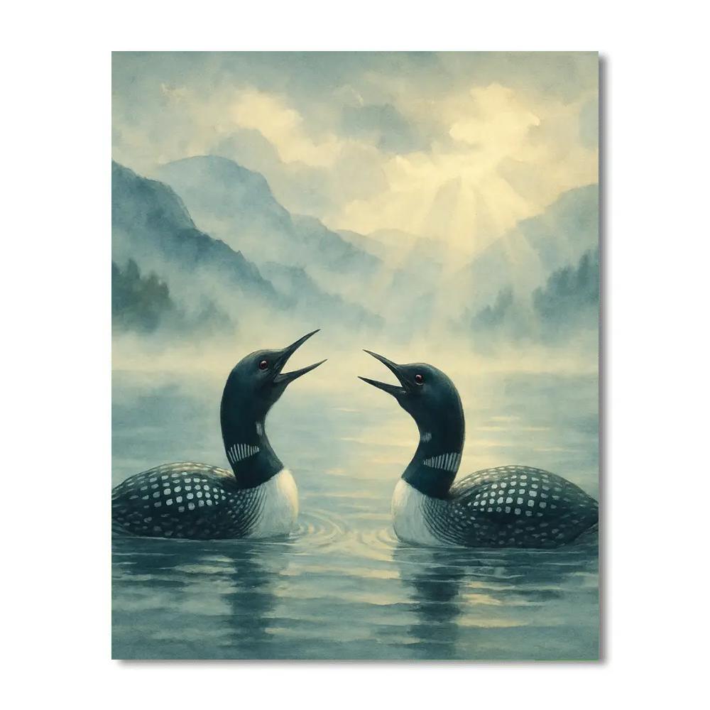 Misty Loons At Noon Painting by numbers kit