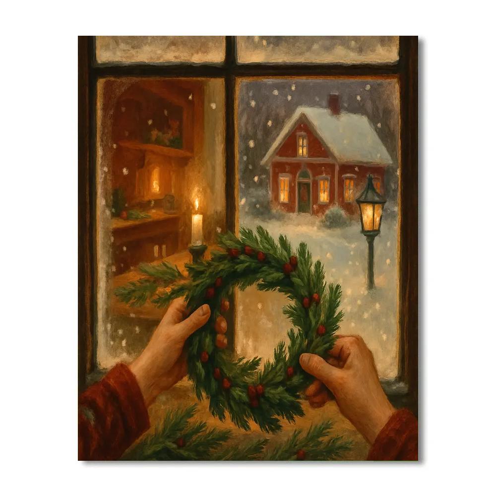 Wreathmakers Workshop Window DIY paint by numbers