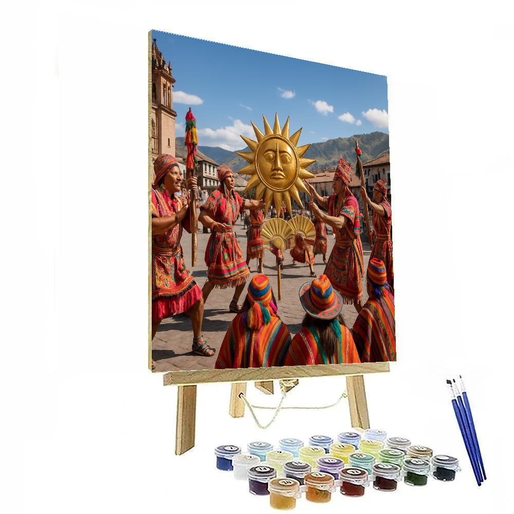 Inti Raymi Festival In Cusco paint by color