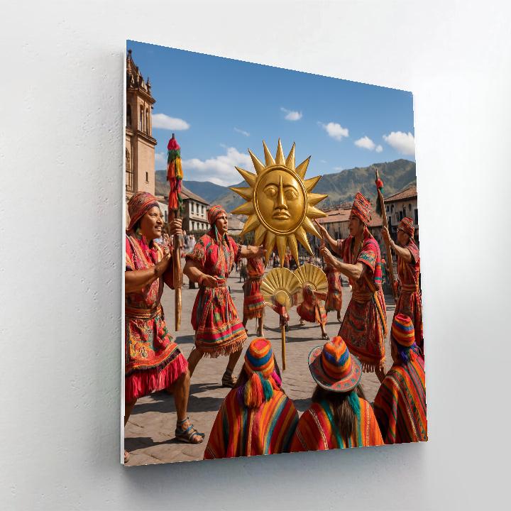 Inti Raymi Festival In Cusco paint by color