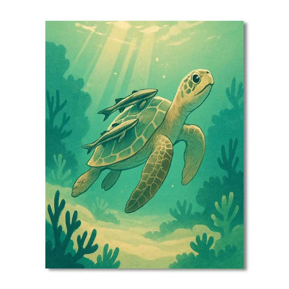 Turtle Ocean Voyager painting number kit