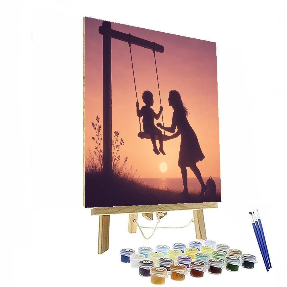 Sunset Silhouette Swing paint by color
