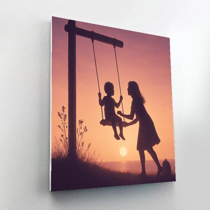Sunset Silhouette Swing paint by color