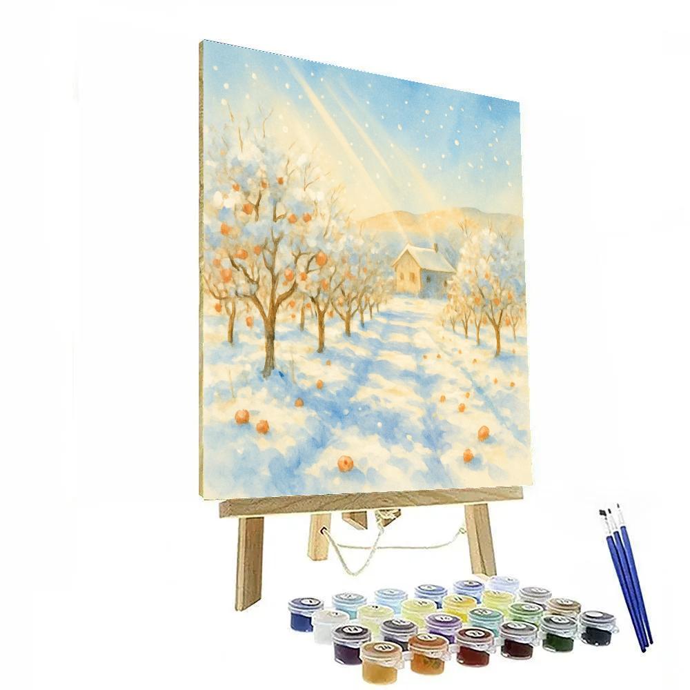 Sunlit Orchard Snowfall Numbered painting kits