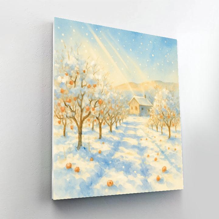 Sunlit Orchard Snowfall Numbered painting kits