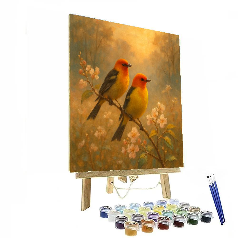 Dawn Serenade Of The Morning Tanager Painting by numbers kit