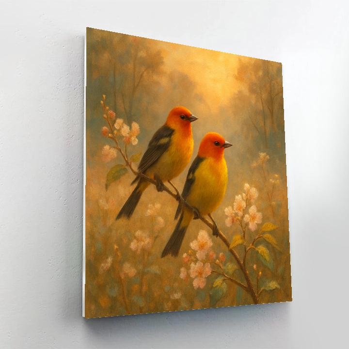 Dawn Serenade Of The Morning Tanager Painting by numbers kit