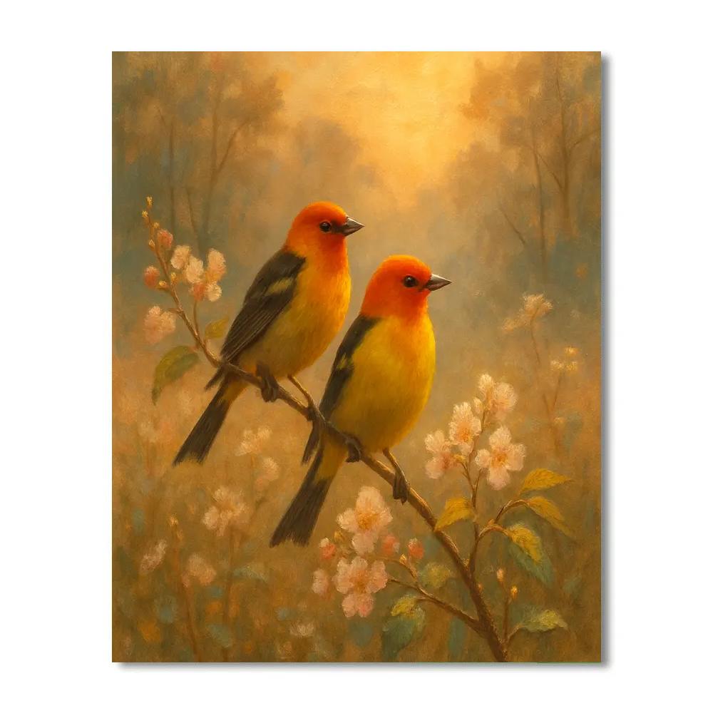 Dawn Serenade Of The Morning Tanager Painting by numbers kit
