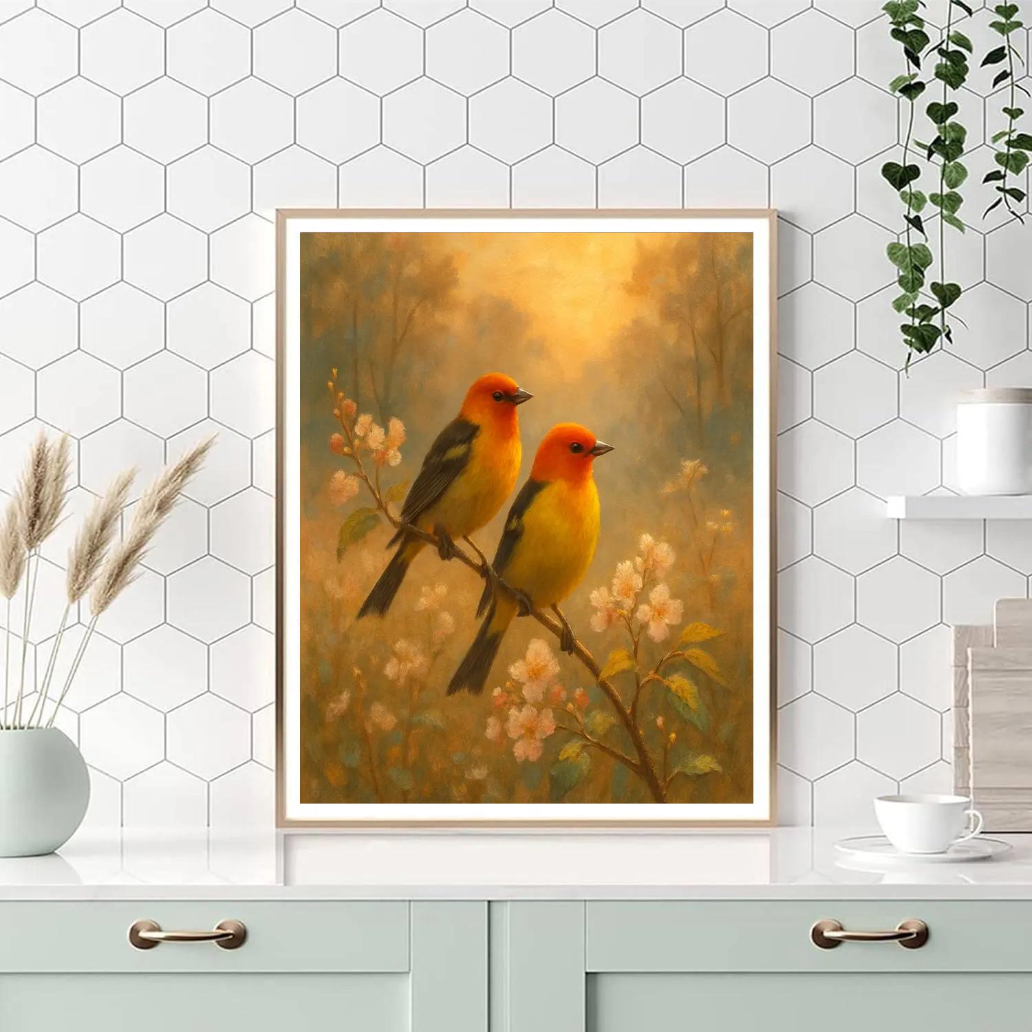 Dawn Serenade Of The Morning Tanager Painting by numbers kit