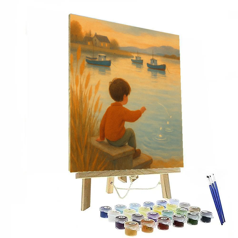 Golden Reed Harbor Painting by numbers kit