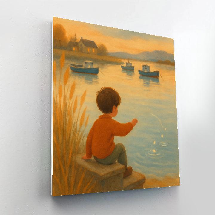 Golden Reed Harbor Painting by numbers kit
