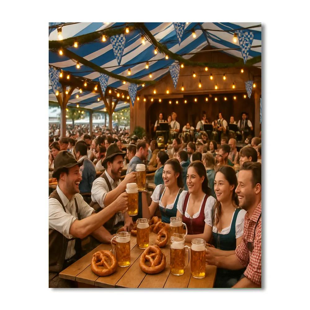 Oktoberfest Beer Garden In Munich Number painting