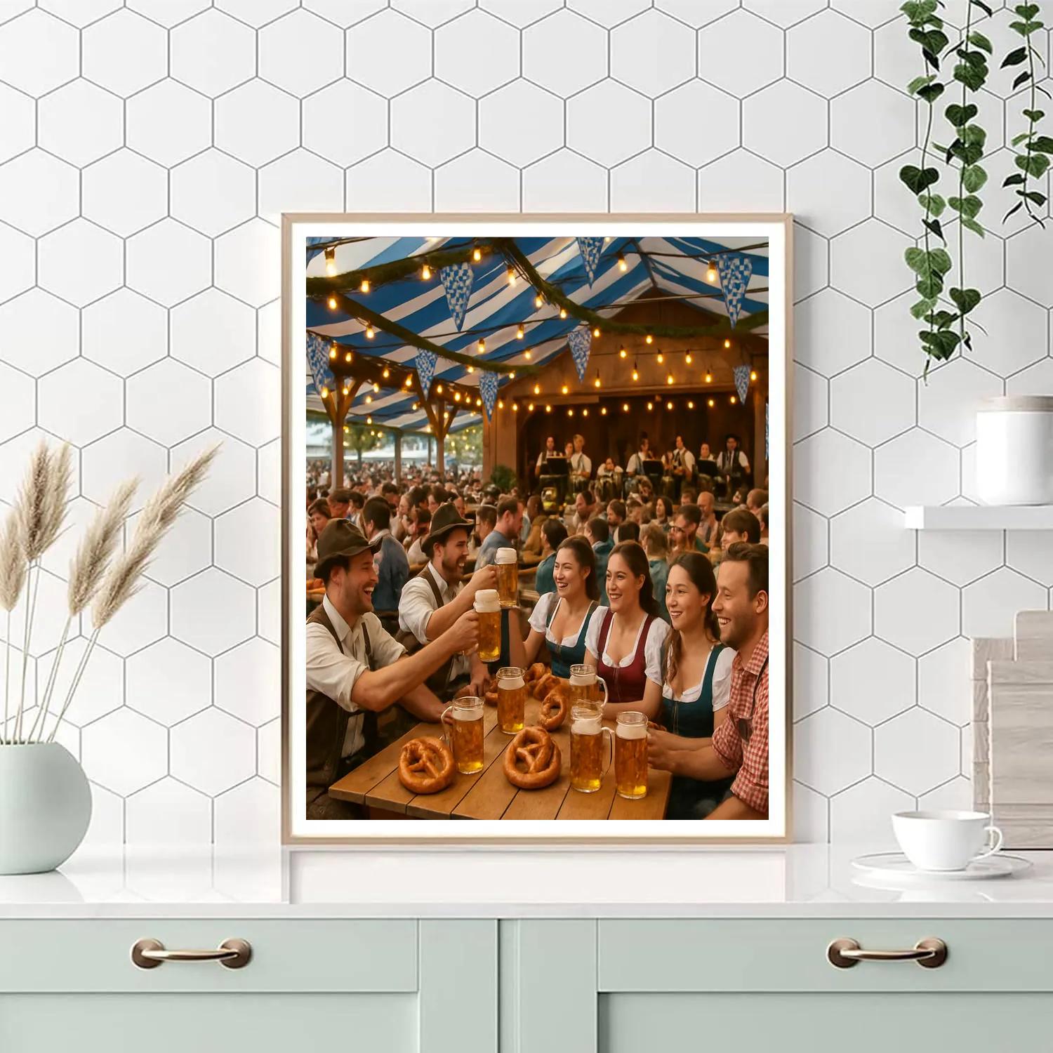 Oktoberfest Beer Garden In Munich Number painting