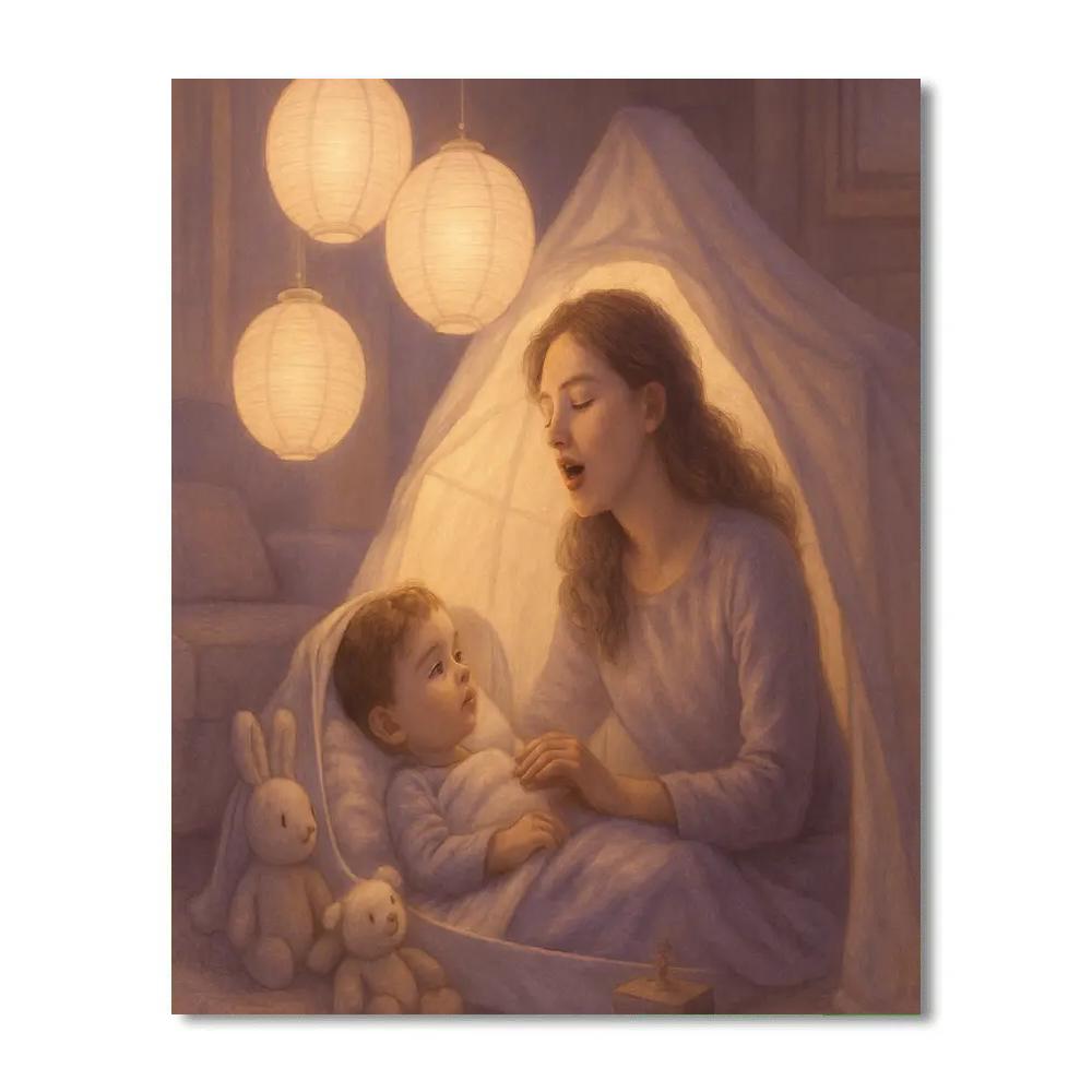 Bedtime Lullaby Under Lanterns paint by color