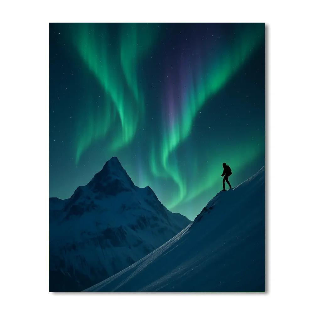 Mountain Aurora Ascent Numbered painting kits