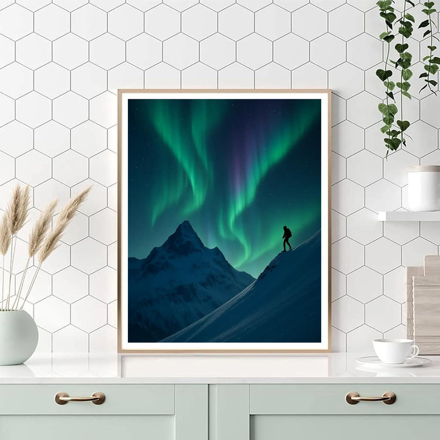 Mountain Aurora Ascent Numbered painting kits