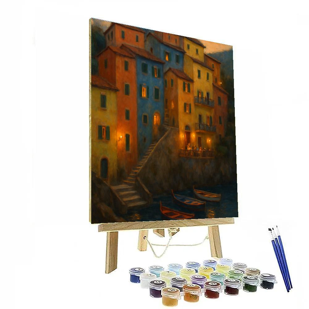 Italy Coastal Twilight Number painting