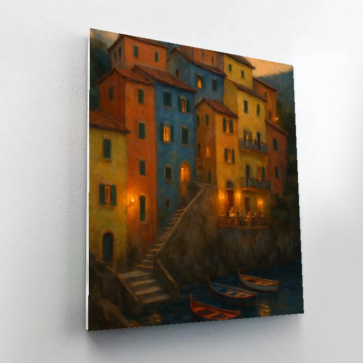 Italy Coastal Twilight Number painting