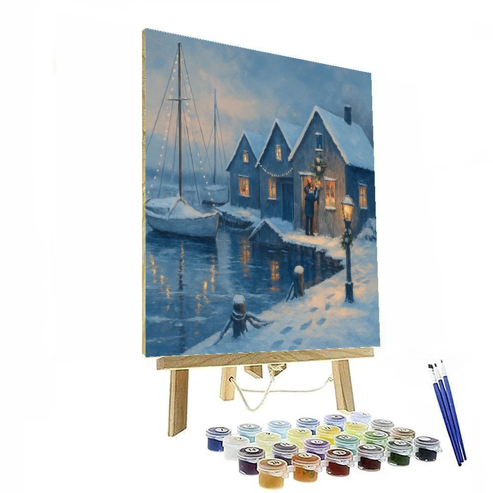 Mistletoe Overlooking Harbor paint by number