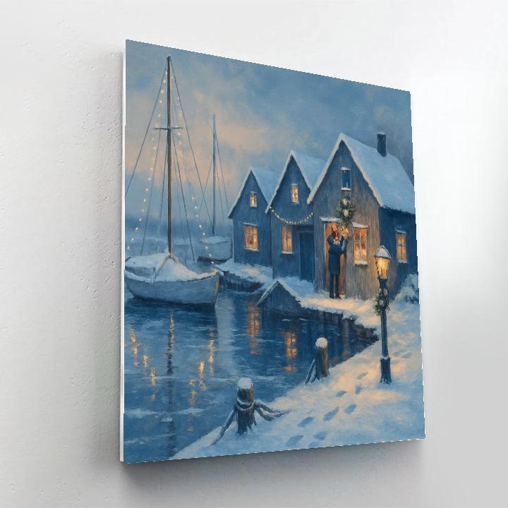 Mistletoe Overlooking Harbor paint by number